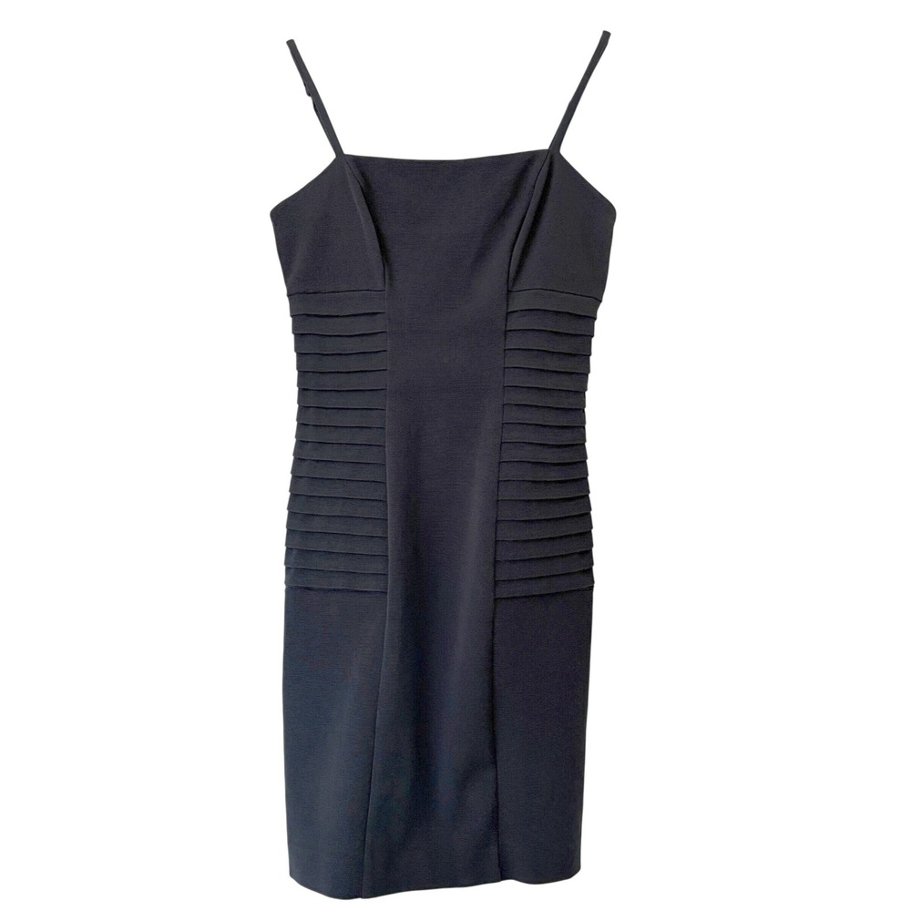 Betsey Johnson Black Ribbed Bodycon Sheath Dress Womens 4 Mini